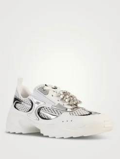 Viv' On The Run Leather And Mesh Sneakers