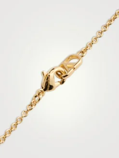VLogo And Faux Pearl Chain Necklace