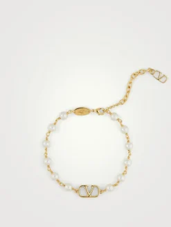 VLOGO Faux Pearl Bracelet