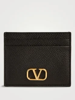 VLogo Leather Card Holder