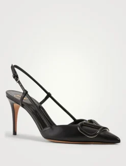 VLOGO Leather Slingback Pumps