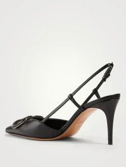 VLOGO Leather Slingback Pumps
