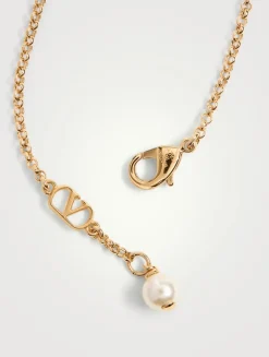 VLogo Ovalette Chain Bracelet With Crystal