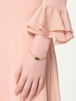 VLogo Ovalette Chain Bracelet With Crystal