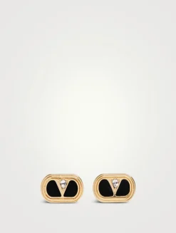 VLogo Ovalette Stud Earrings