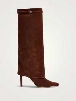 Wally Foldover Suede Knee-High Boots