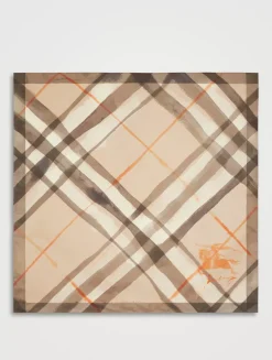 Watercolour Check Silk Scarf