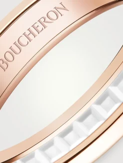 White Edition Rose Gold Wedding Band With Ceramic