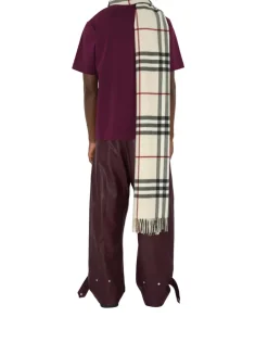 Wide Check Cashmere Scarf