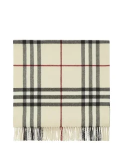 Wide Check Cashmere Scarf