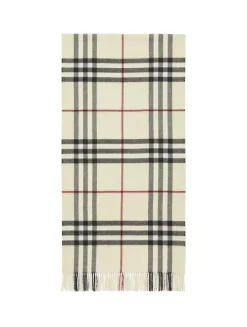 Wide Check Cashmere Scarf