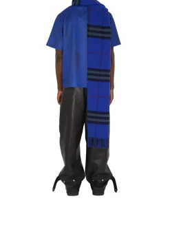 Wide Check Cashmere Scarf