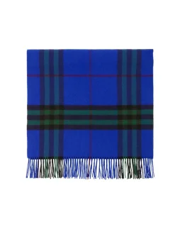 Wide Check Cashmere Scarf
