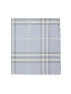 Wide Check Wool Scarf