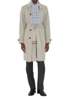 Wide Check Wool Scarf