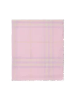 Wide Check Wool Scarf