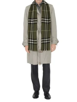 Wide Check Wool Scarf