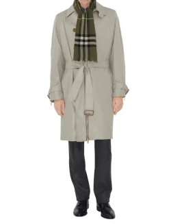 Wide Check Wool Scarf