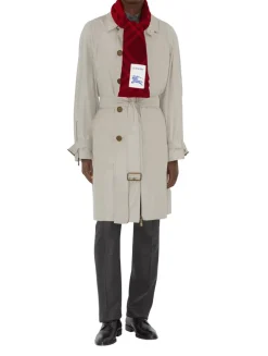 Wide Check Wool Silk Scarf