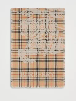 Wide Ekd Check Wool Scarf