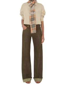 Wide Ekd Check Wool Scarf