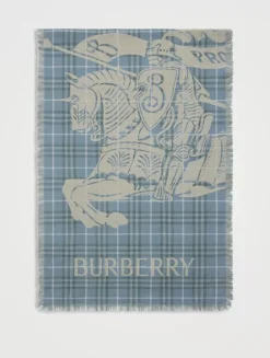 Wide Ekd Check Wool Scarf