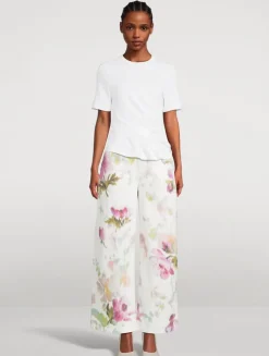 Wide-Leg Jeans In Floral Print