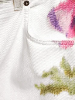 Wide-Leg Jeans In Floral Print