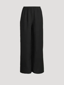 Wide-Leg Linen Trousers