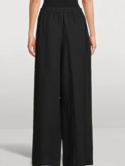 Wide-Leg Linen Trousers