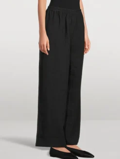 Wide-Leg Linen Trousers