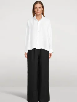 Wide-Leg Linen Trousers