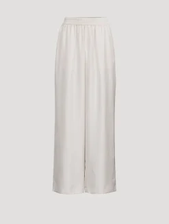 Wide-Leg Silk Trousers