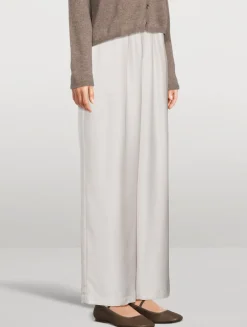 Wide-Leg Silk Trousers