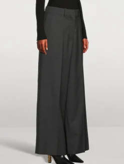 Wide-Leg Wool Trousers