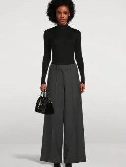 Wide-Leg Wool Trousers
