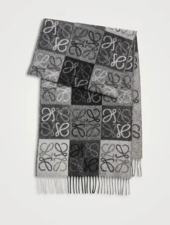 Wool And Cashmere Checkerboard Anagram Scarf