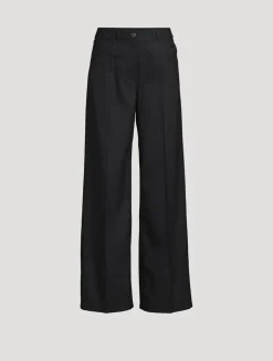 Wool Blend Wide Leg Jeans