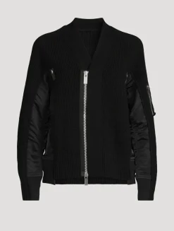 Wool Bomber Cardigan