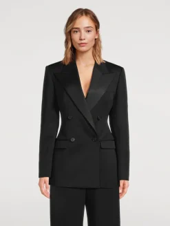 Wool Double-Breasted Tuxedo Jacket
