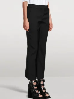 Wool Gabardine Cigarette Trousers