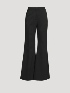 Wool Gabardine Flare Trousers