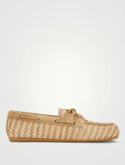 Woven Suede Boat Shoes