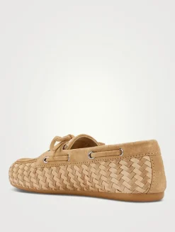 Woven Suede Boat Shoes