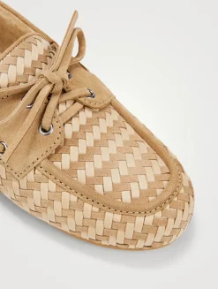 Woven Suede Boat Shoes