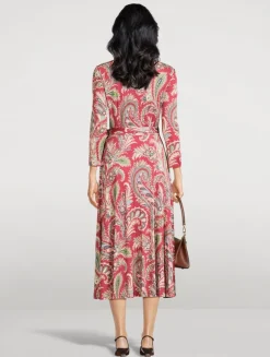 Wrap Dress In Floral Paisley Print