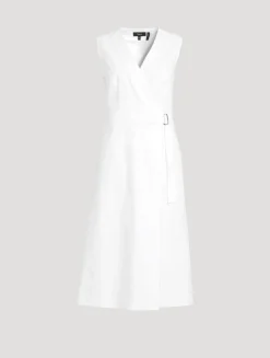 Wrap-Front Midi Dress