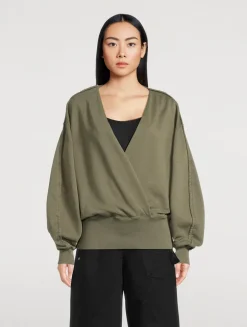 Wrap-Front Sweatshirt