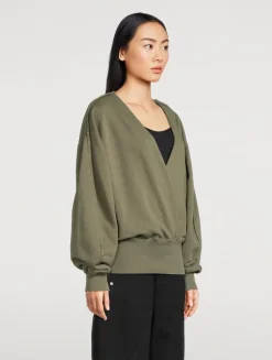 Wrap-Front Sweatshirt