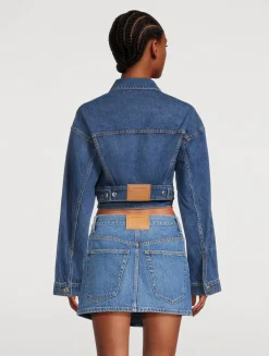 Wrapped Denim Mini Skirt